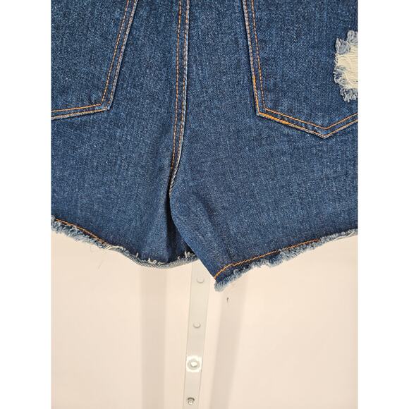 Chelsea & Violet Womens Sz 30 Cut OFf Denim Blue Jean Shorts Distressed NEW - Picture 6 of 6